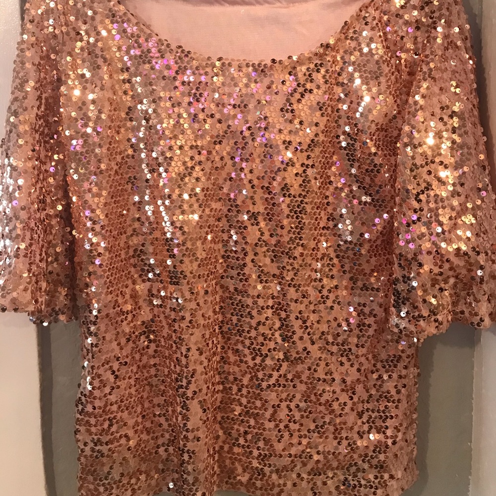 Rose gold sequin top